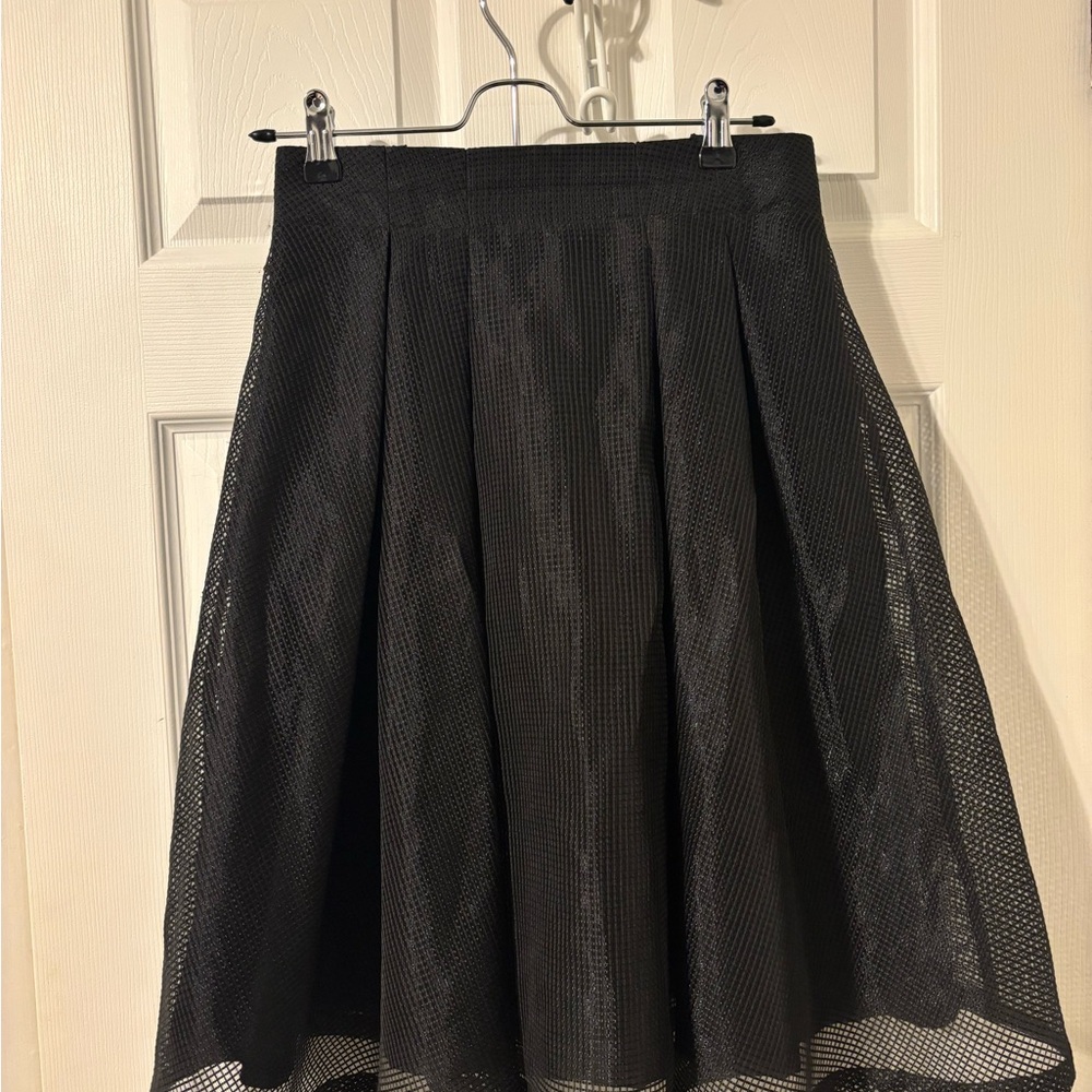 Black A-line Mesh Pleated Skirt Sonny Young - Small